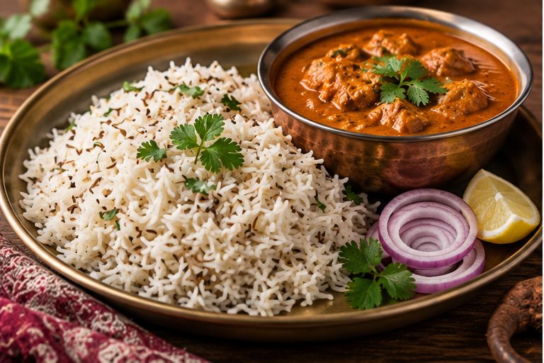 Jeera Rice with Curry